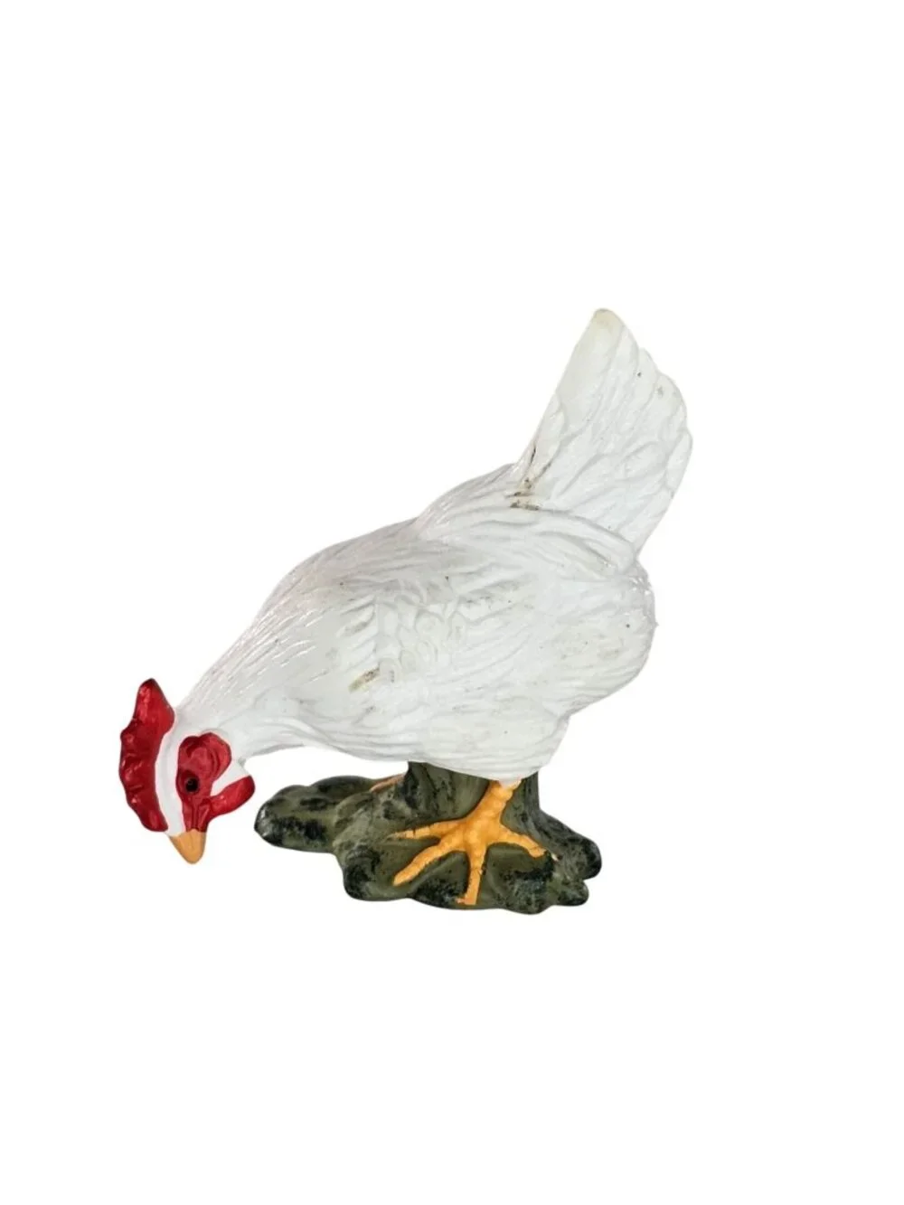 Schleich White Hen Pecking Chicken #13126 Farm Animals Figure Collectable